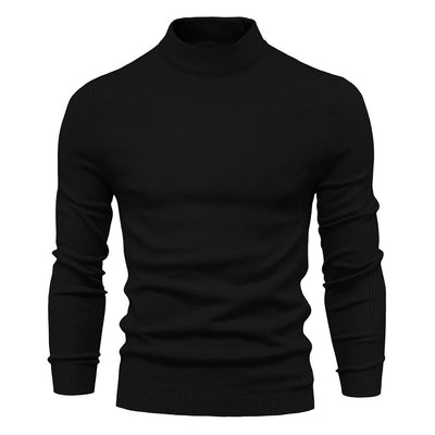 Elegant Mid Neck And Slim Trim Sweater
