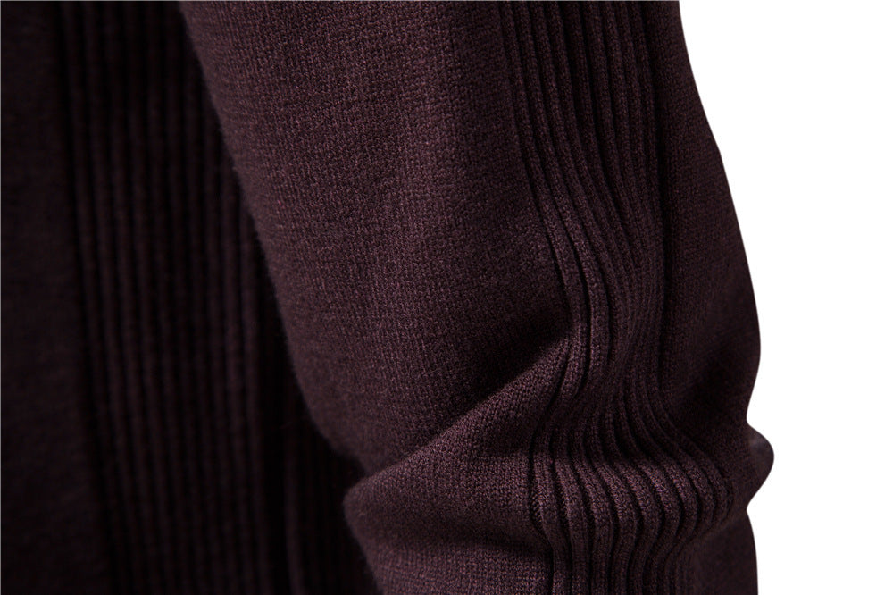 Elegant Mid Neck And Slim Trim Sweater