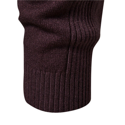 Elegant Mid Neck And Slim Trim Sweater
