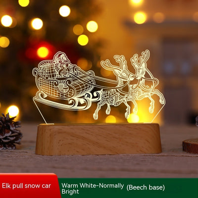 Christmas Decoration 3D Lamp Acrylic LED Night Lights Christmas Kids Gift Christmas Ornaments