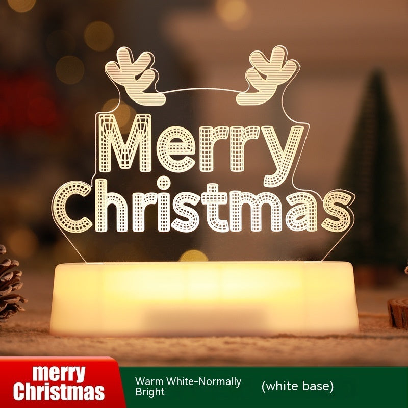 Christmas Decoration 3D Lamp Acrylic LED Night Lights Christmas Kids Gift Christmas Ornaments