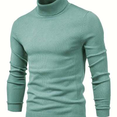 Elegant Mid Neck And Slim Trim Sweater