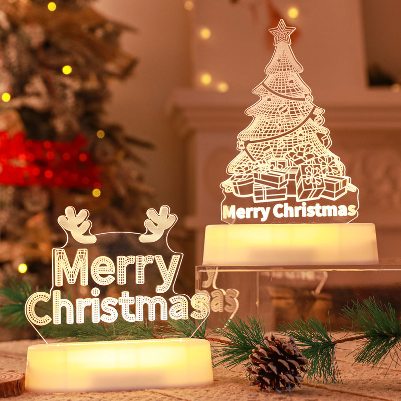 Christmas Decoration 3D Lamp Acrylic LED Night Lights Christmas Kids Gift Christmas Ornaments